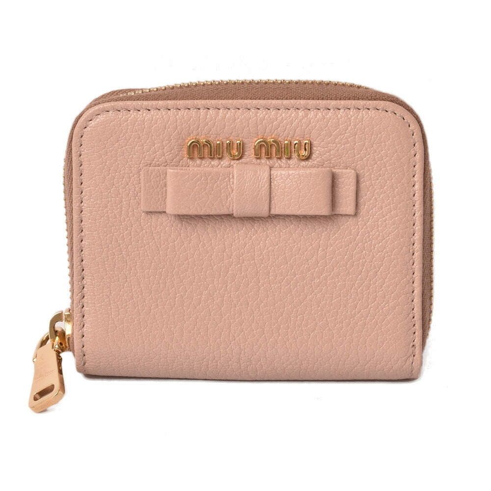 Miu Miu Miu Miu Madras Coin Case Wallet Orchidea … - image 1